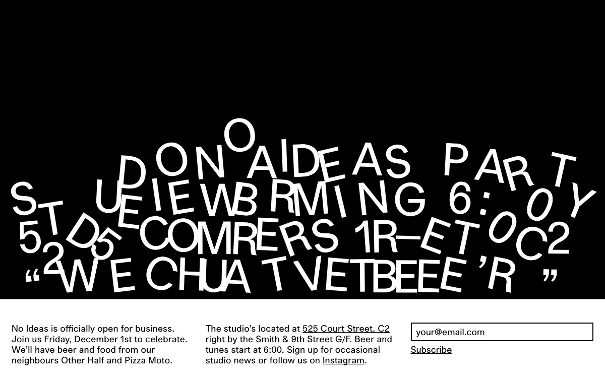 No Ideas Studiowarming Party cover image