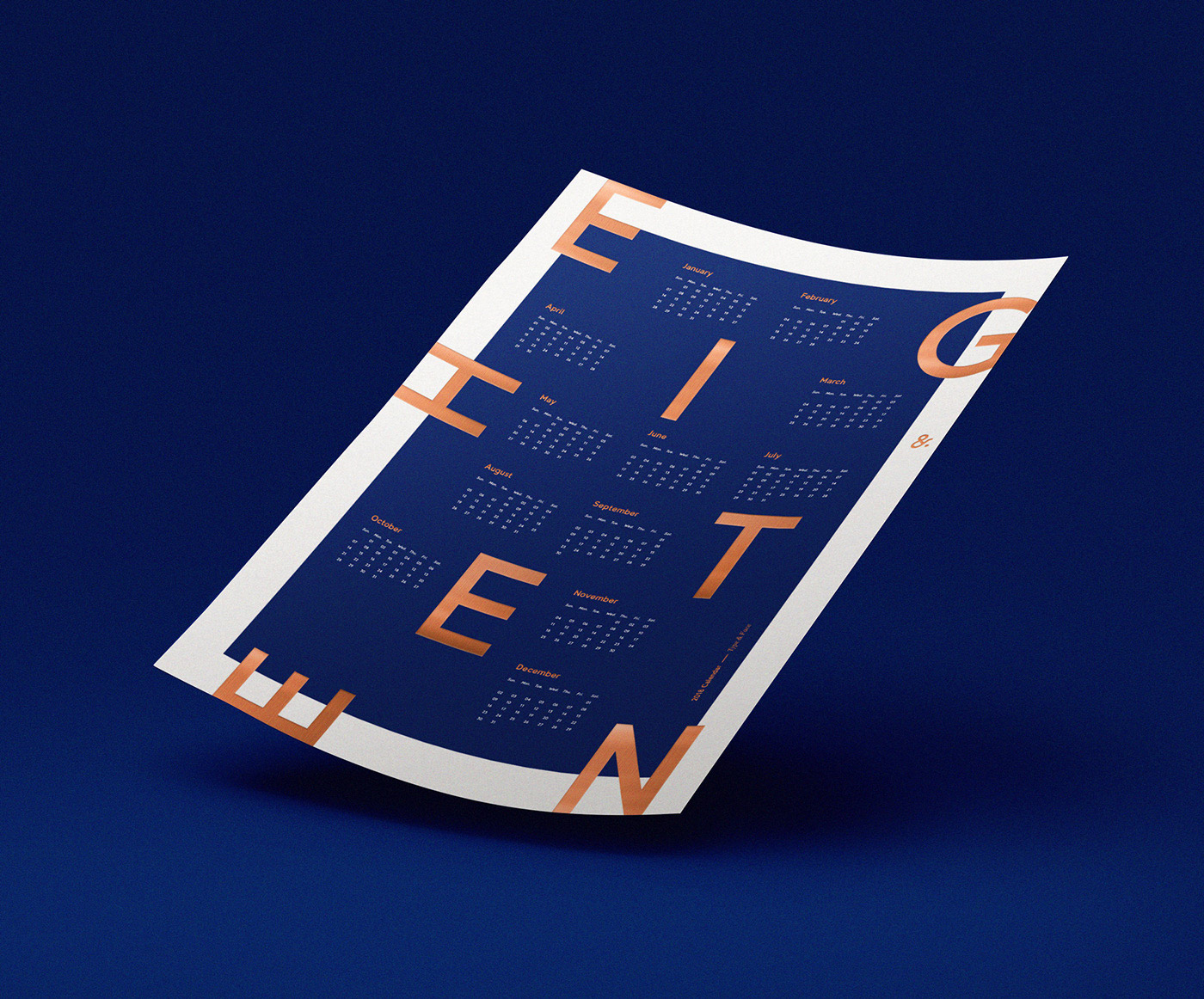 2018 Letterpress Calendar Poster cover image