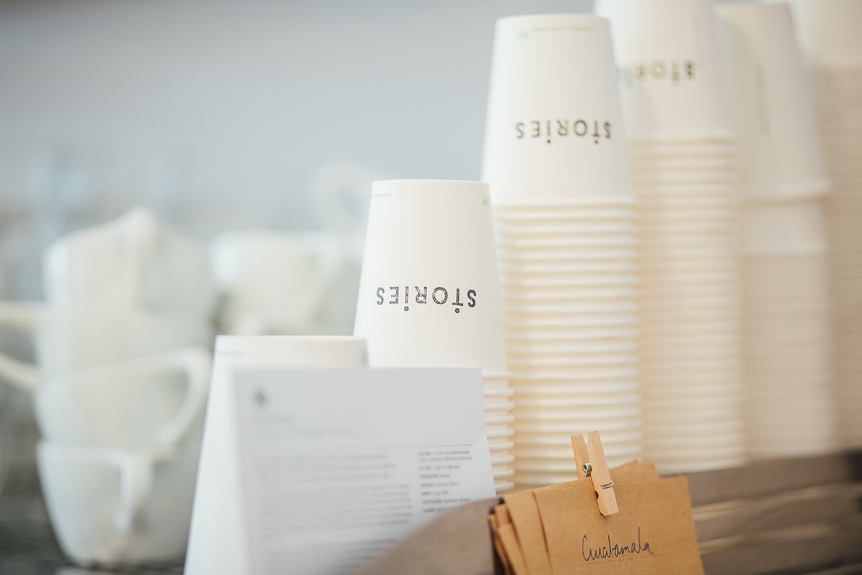 Brand identity for café 'Stories' cover image