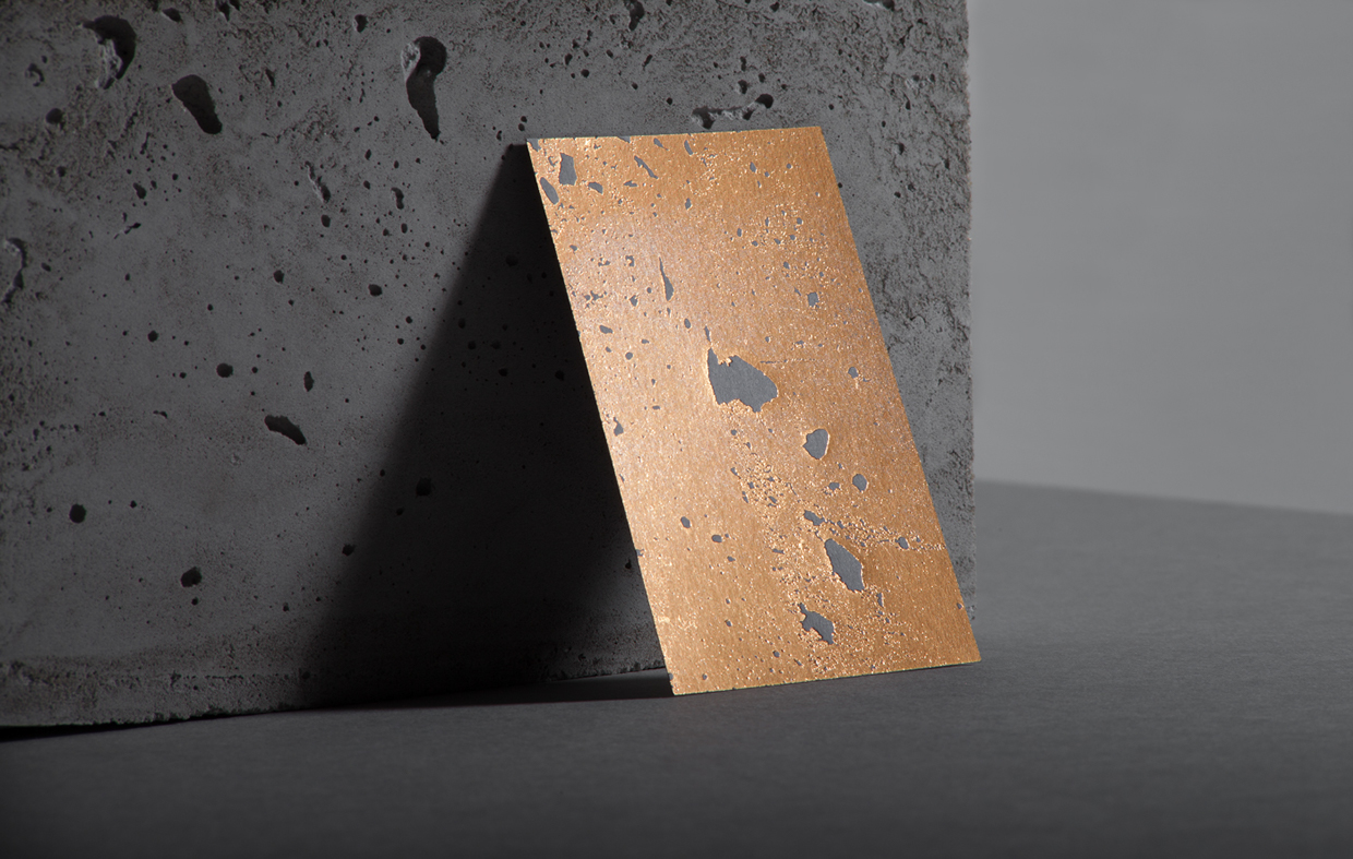 Golden concrete architect business card cover image