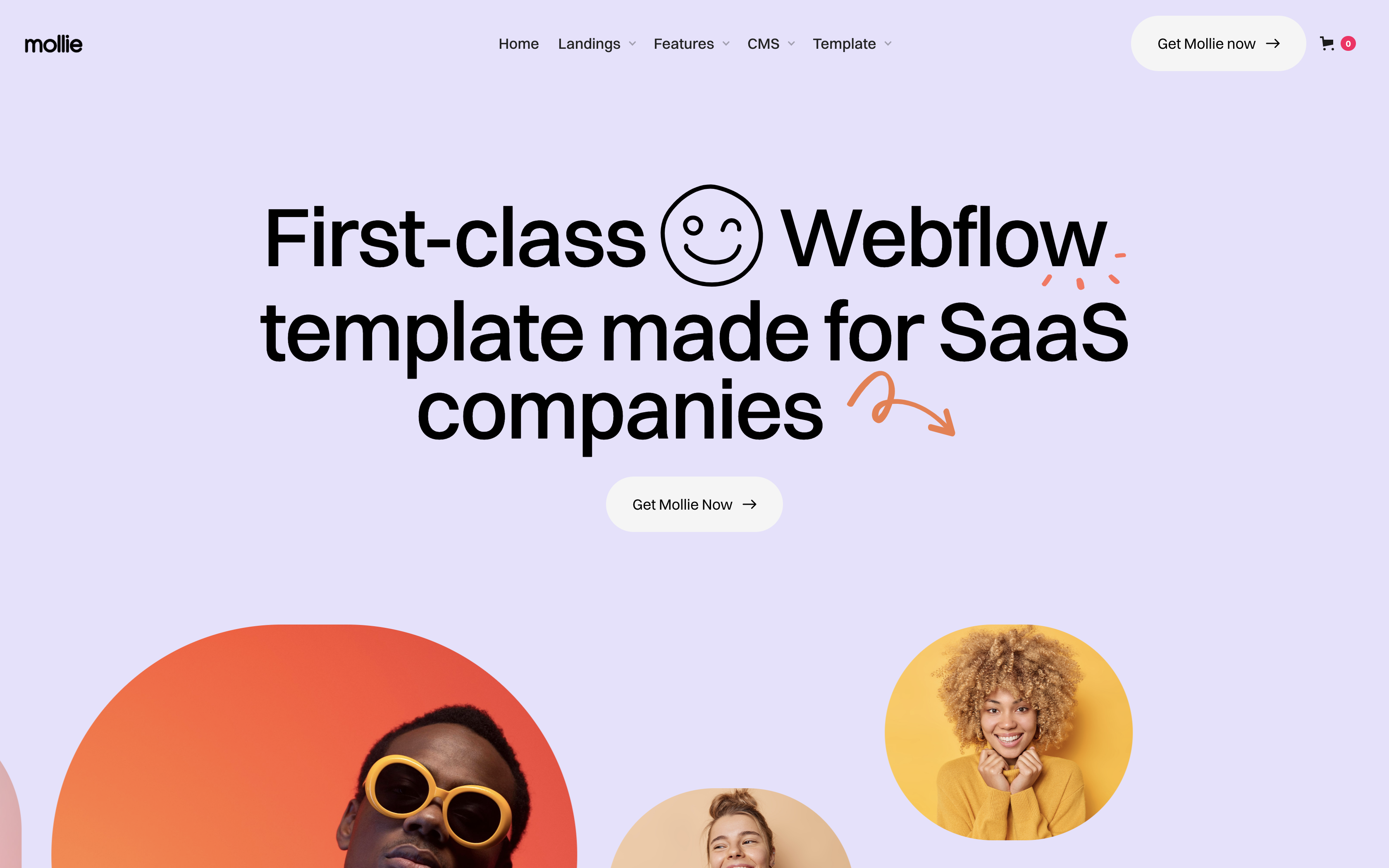 Mollie Webflow template cover image
