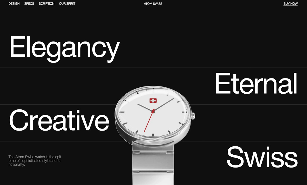 Swiss watch ad with modern design highlighting elegance