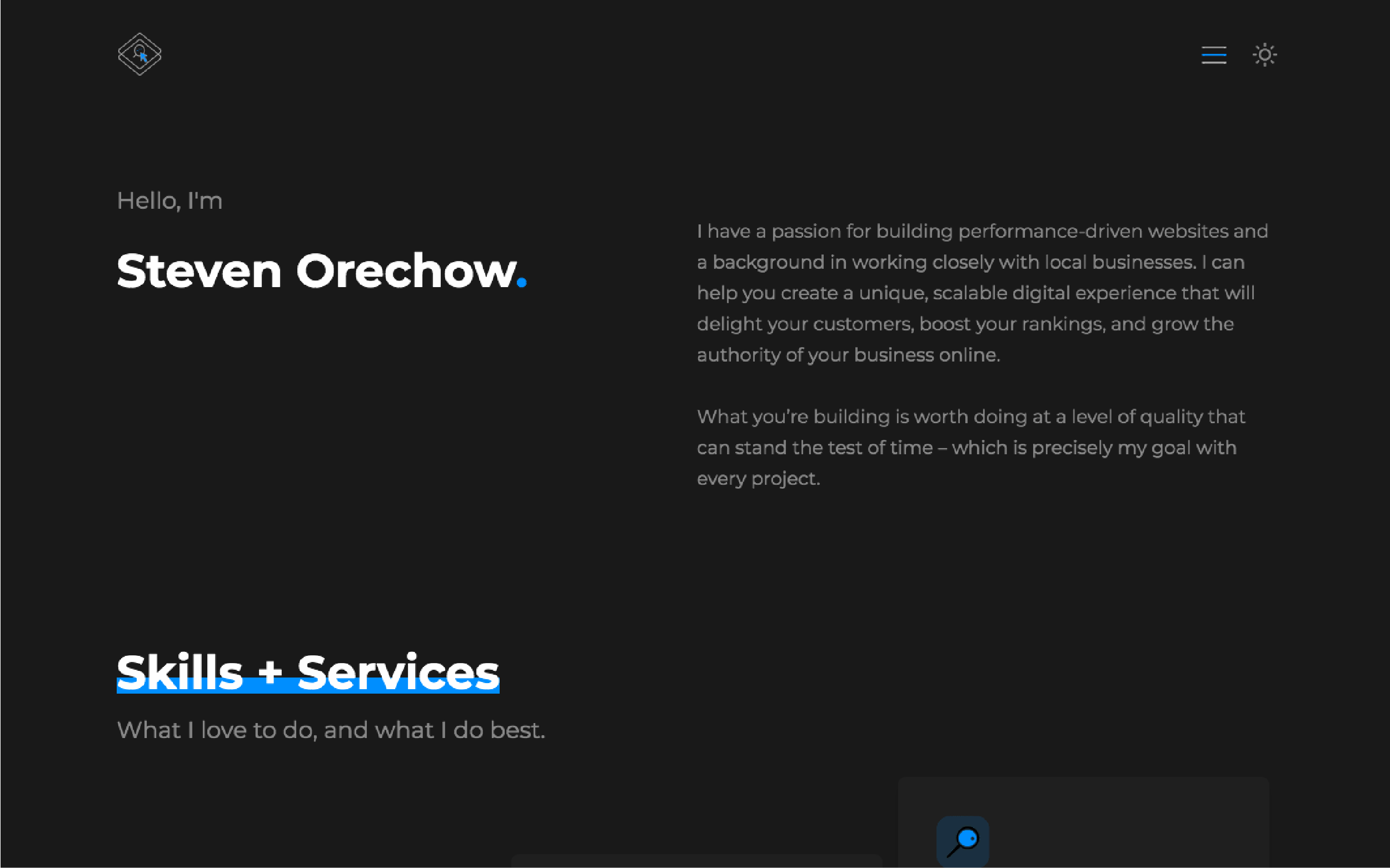 Steven Orechow Portfolio cover image