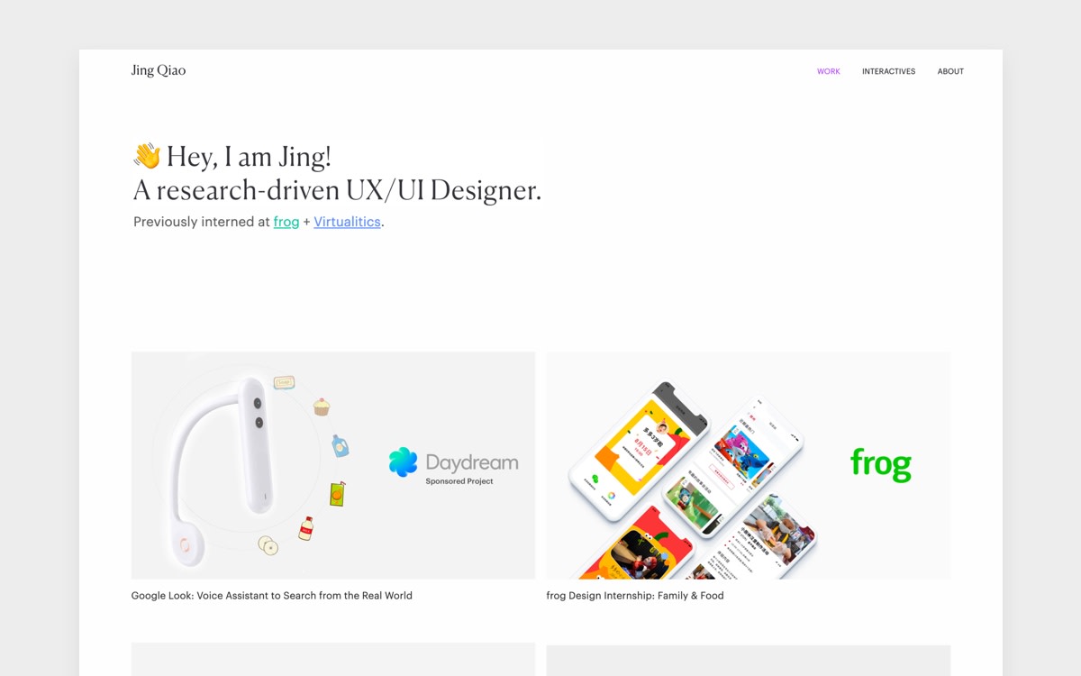 Jing Qiao's UX Portfolio cover image