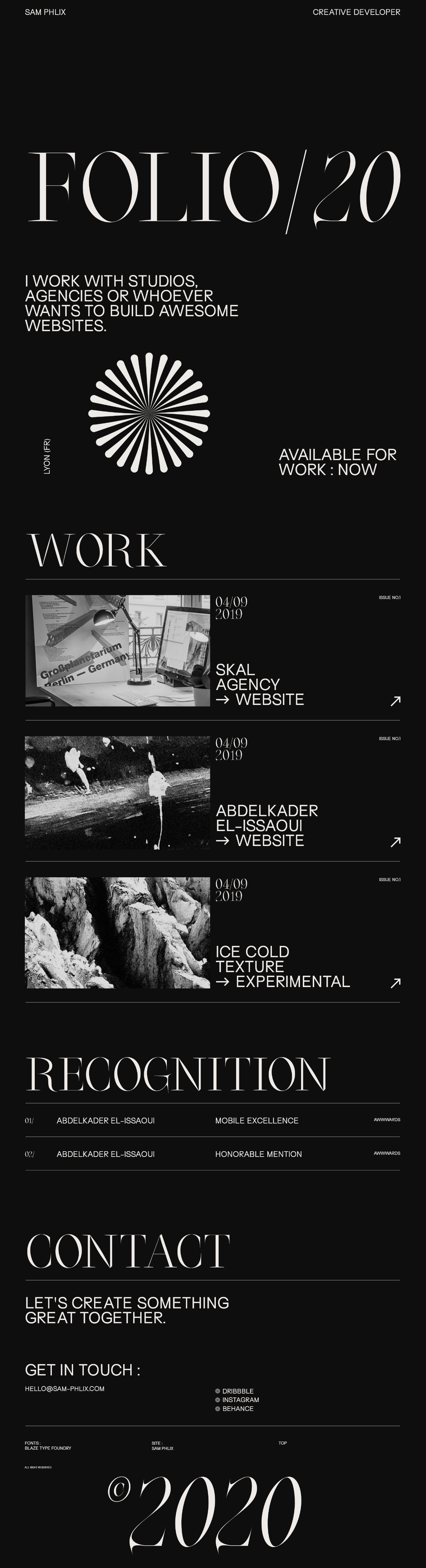 Sam Phlix - FOLIO/20 cover image